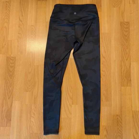 Lululemon Align High Rise Leggings Womens 4 Black Camo Active Workout - Picture 2 of 7